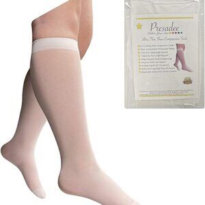 Ultra Thin 8-15 mmHg Mild Sheer Compression Shin Leg Closed Toe Socks